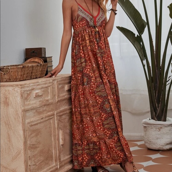 Boho floral print maxi dress - Picture 5 of 6